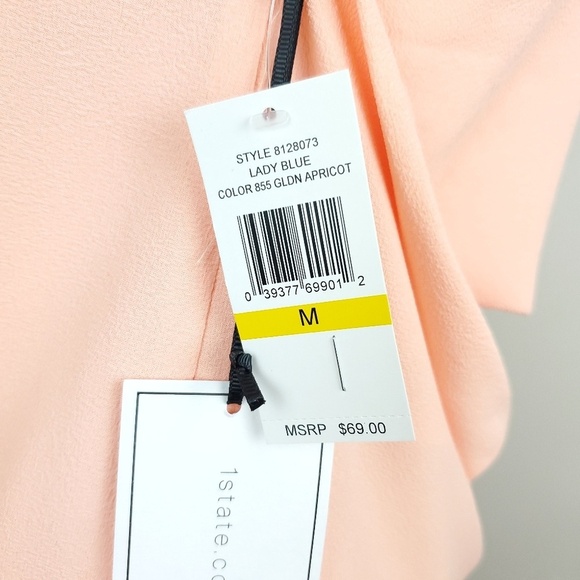 1.STATE Womens Medium Pink Cowl Neck Elegant Feminine Draped-Back Tank Top - Picture 5 of 5